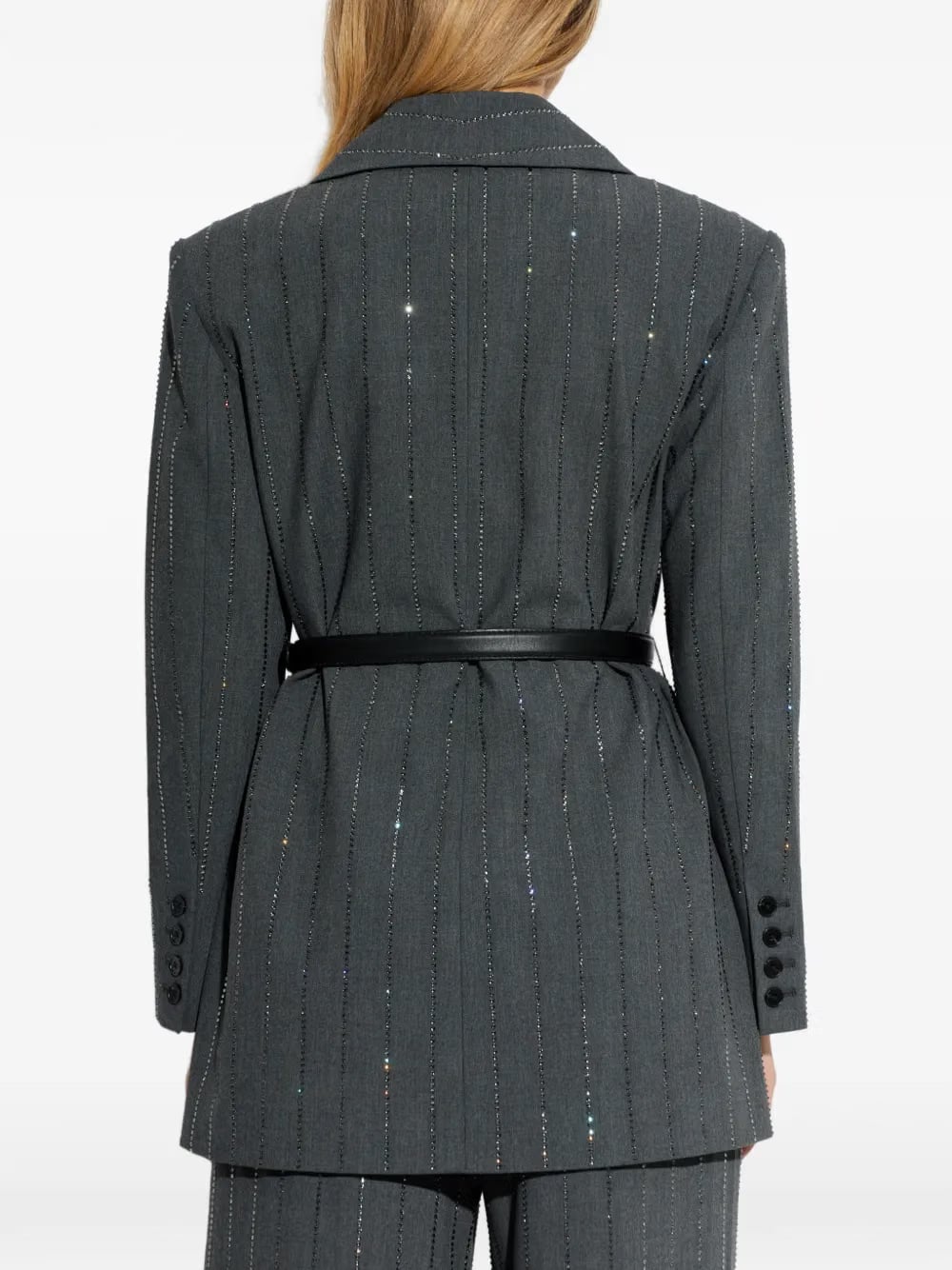 rhinestone-embellished belted blazer