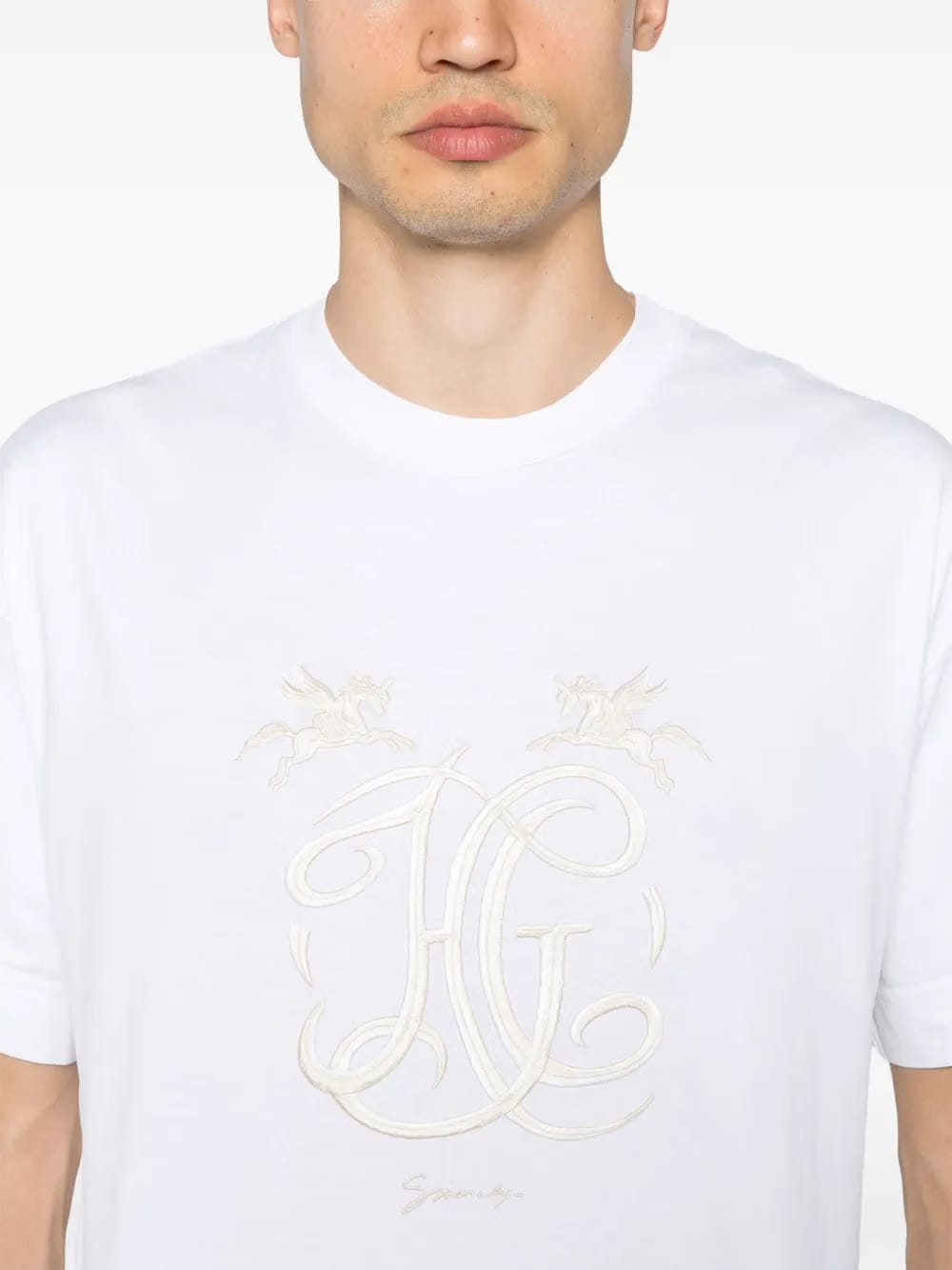 HG-embroidery cotton T-Shirt