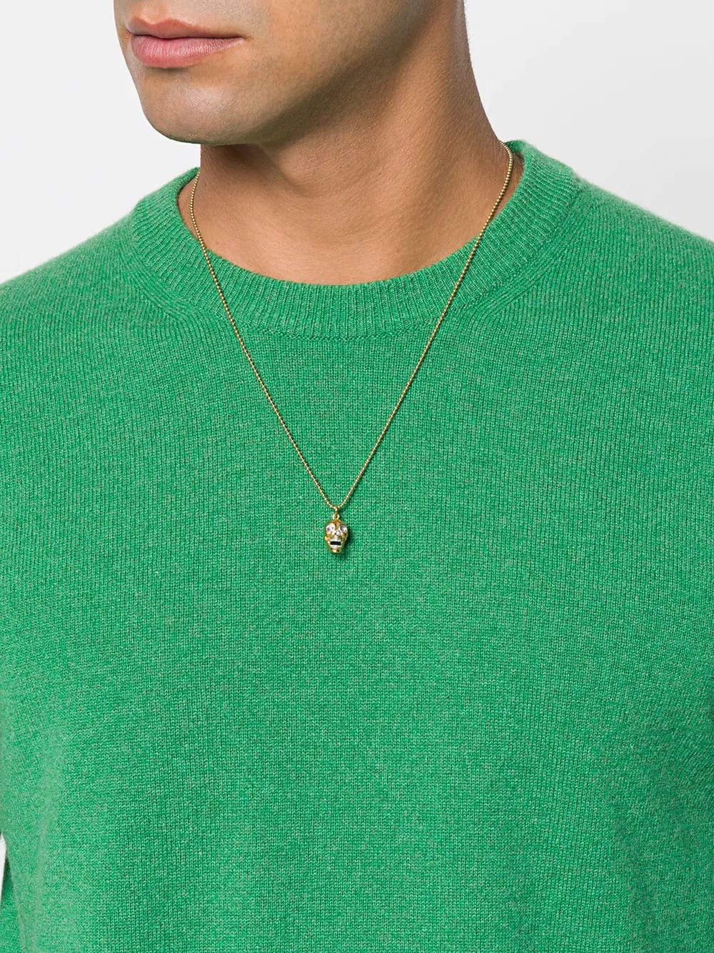 two tone skull pendant necklace