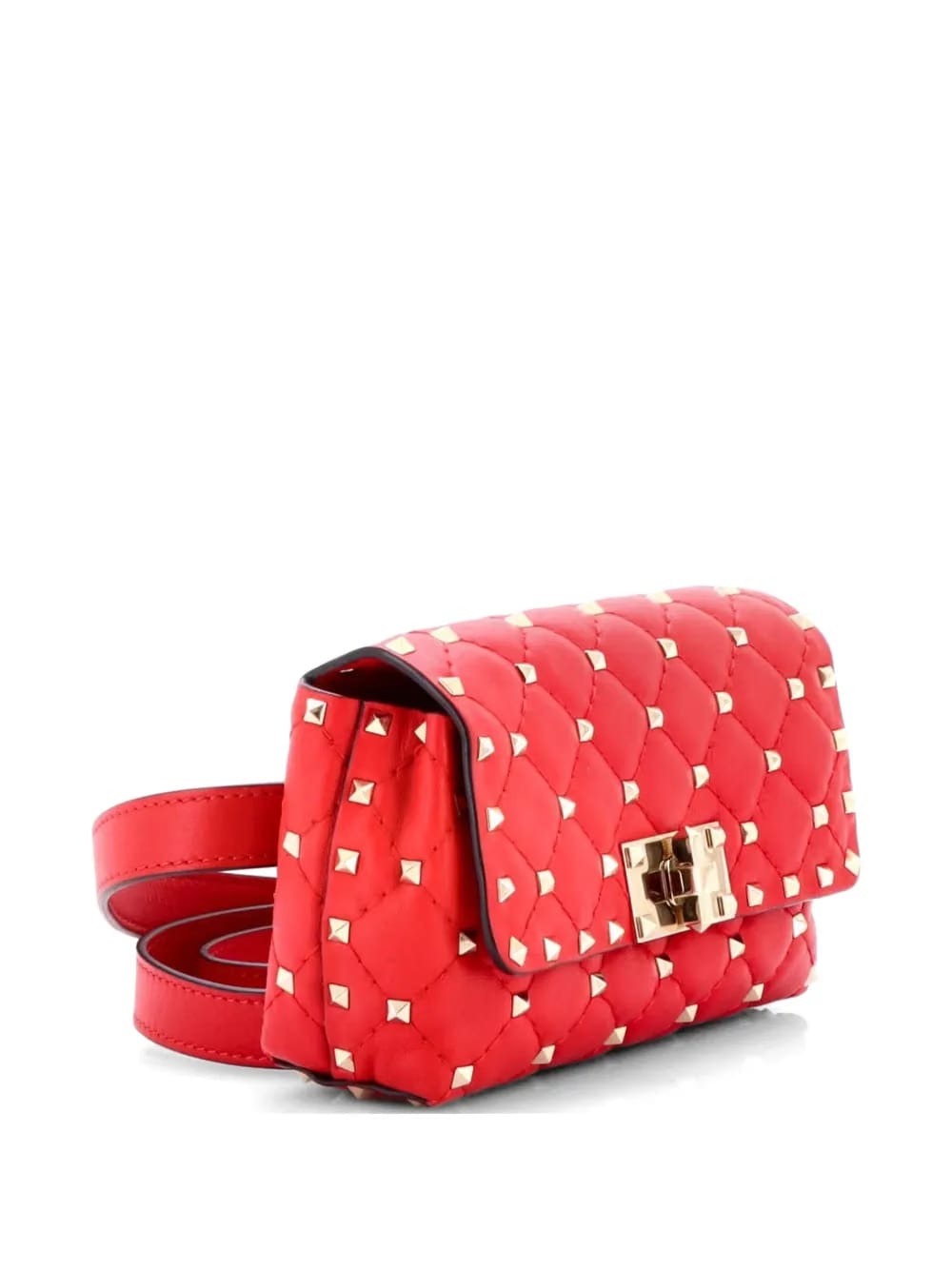 Rockstud Spike Turnlock Quilted Leather belt bag