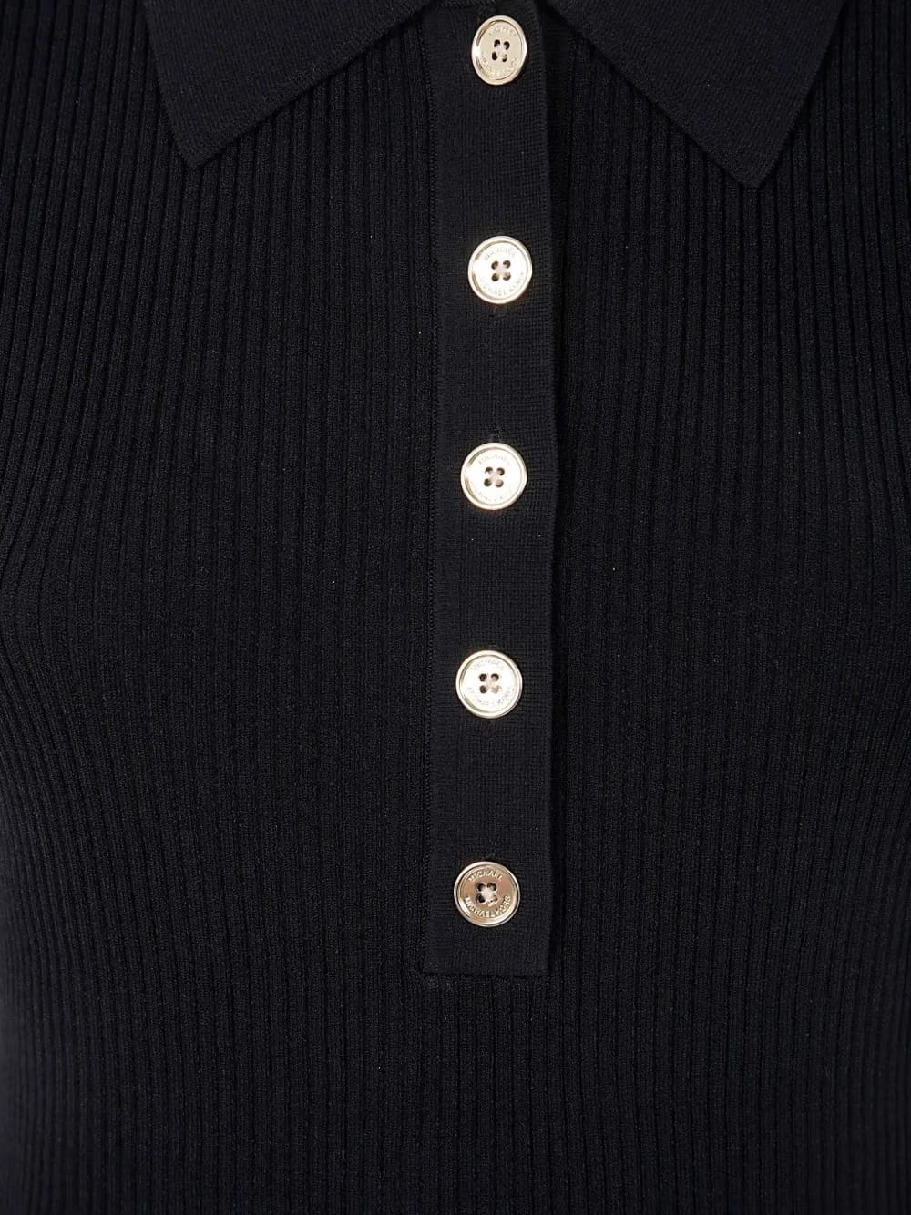 ribbed polo pleated midi dress