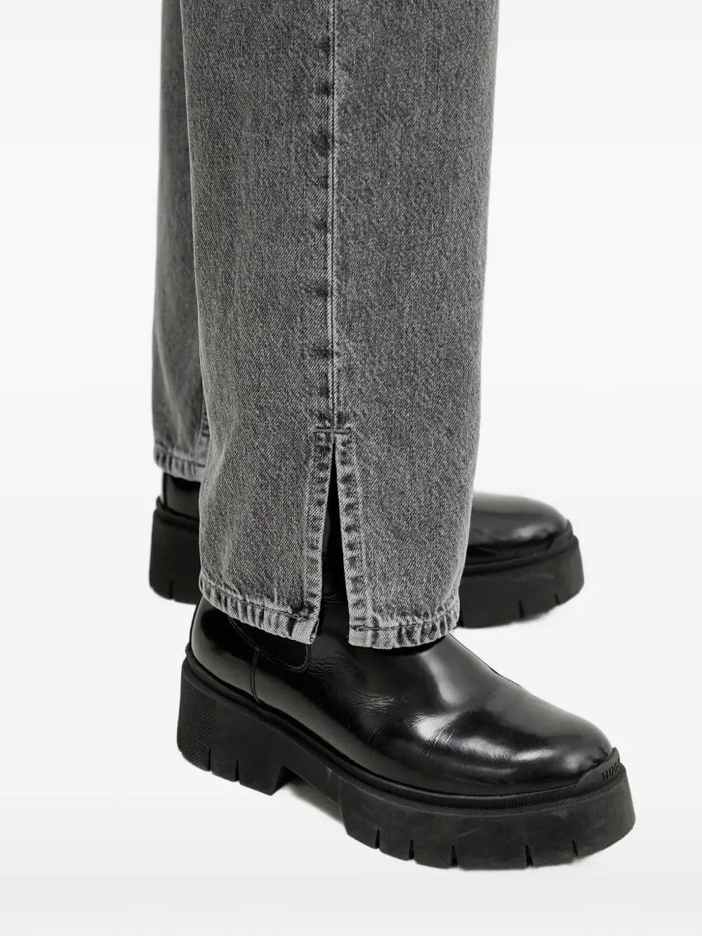 split-hem jeans