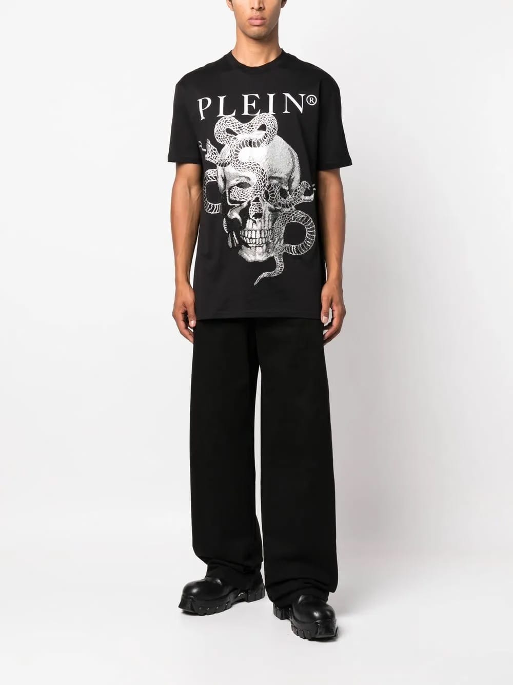 Snake-print round-neck T-Shirt