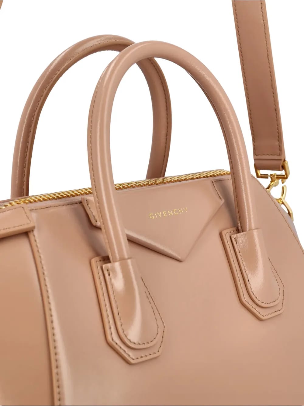 small Antigona top-handle leather tote bag