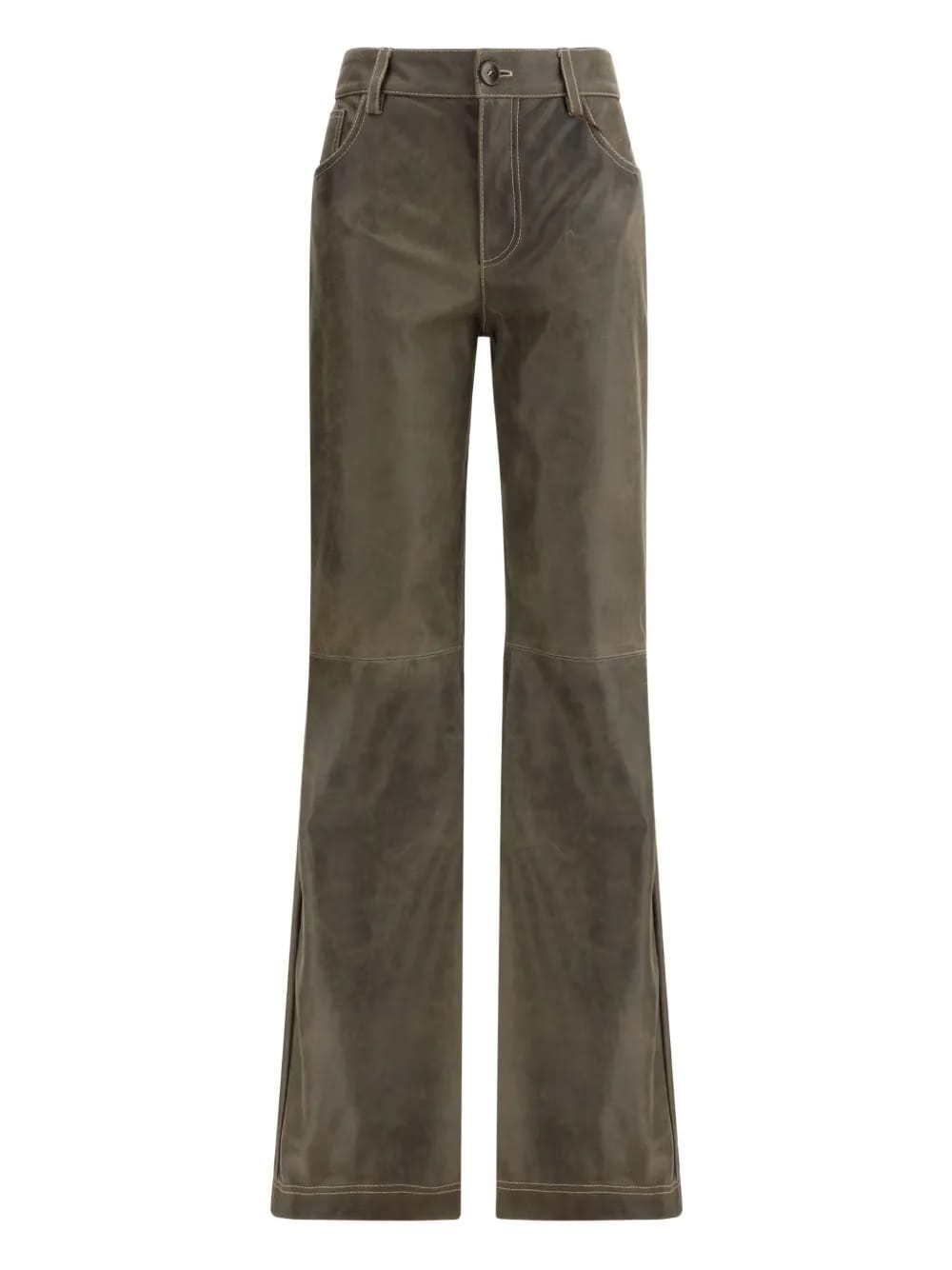 flared leather trousers