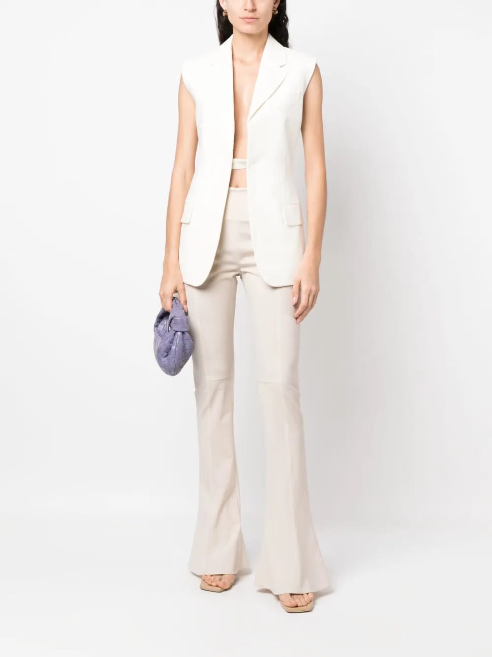 two-tone sleeveless jacket