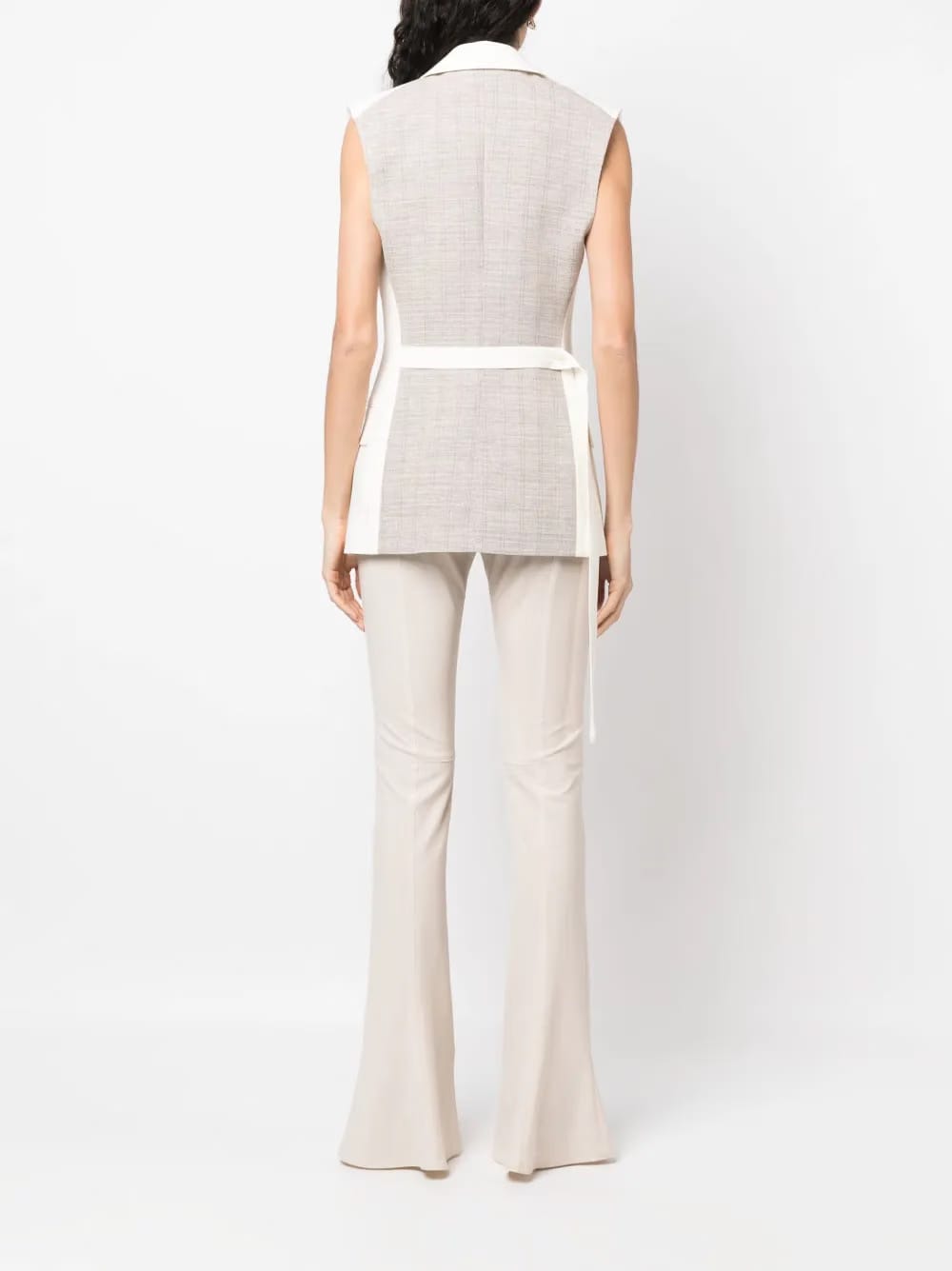 two-tone sleeveless jacket