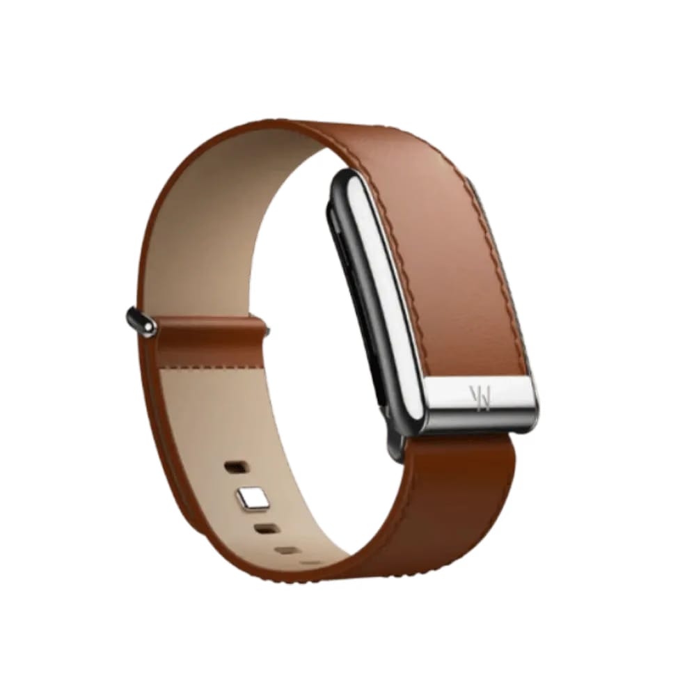 Whoop 5.0 Leatherluxe Straight Chestnut/Cream with Titanium Band (12 Month Peak Subscription Included)
