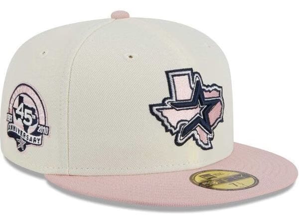 Houston Astros New Era Chrome Rogue 59FIFTY Fitted Hat - White/Pink