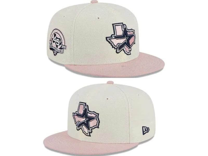 Houston Astros New Era Chrome Rogue 59FIFTY Fitted Hat - White/Pink