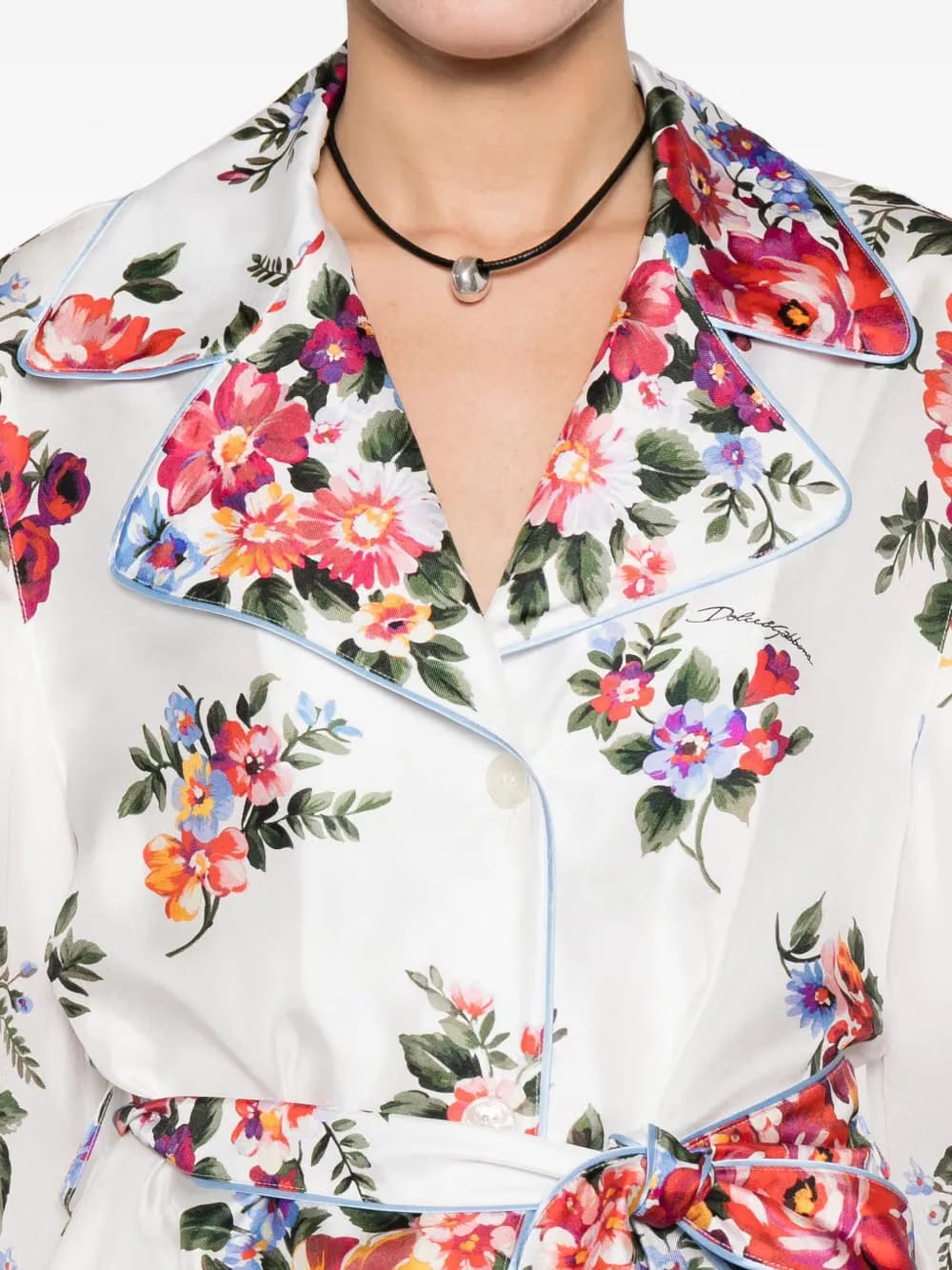 bouquet-print vanity twill shirt