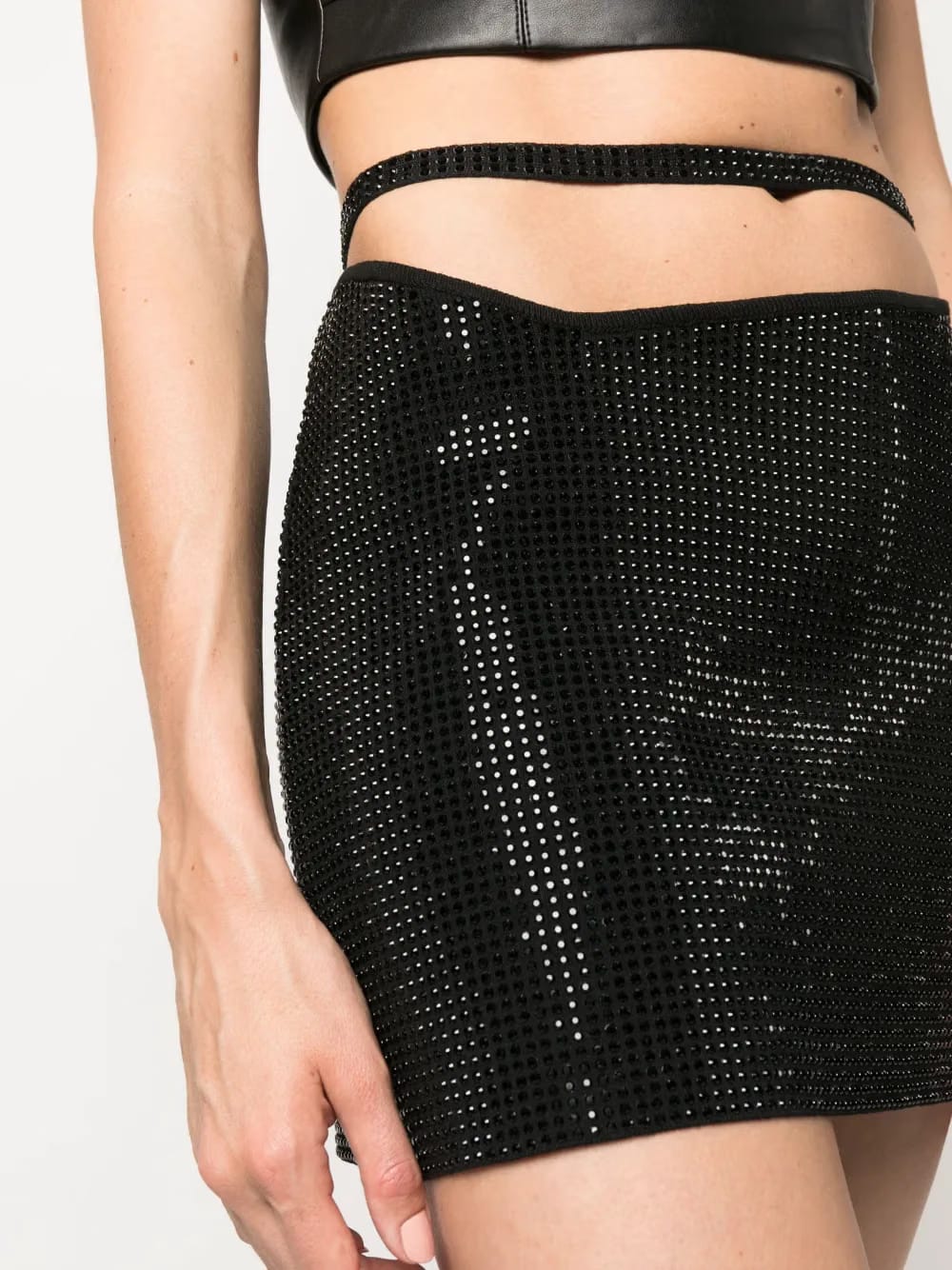 rhinestone-embellished miniskirt