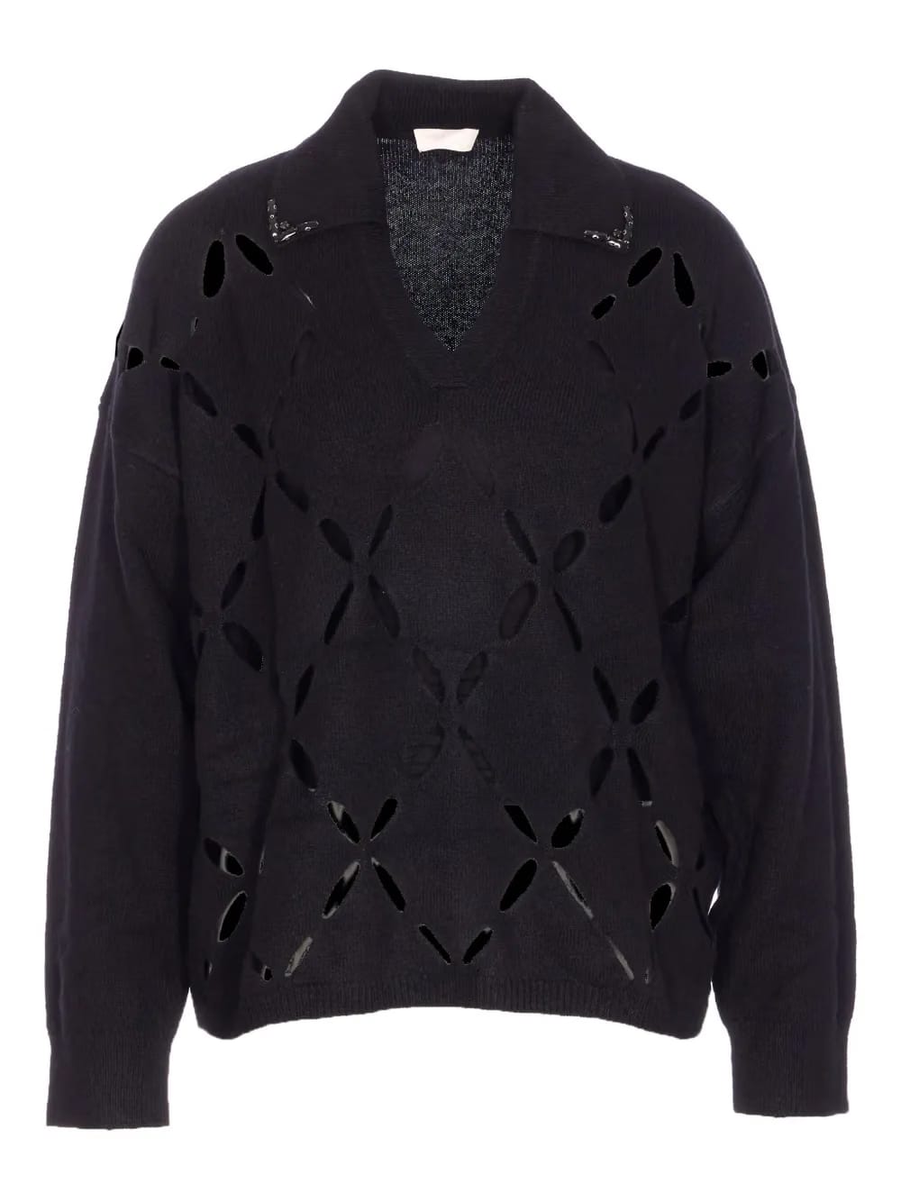 cut-out v-neck sweater