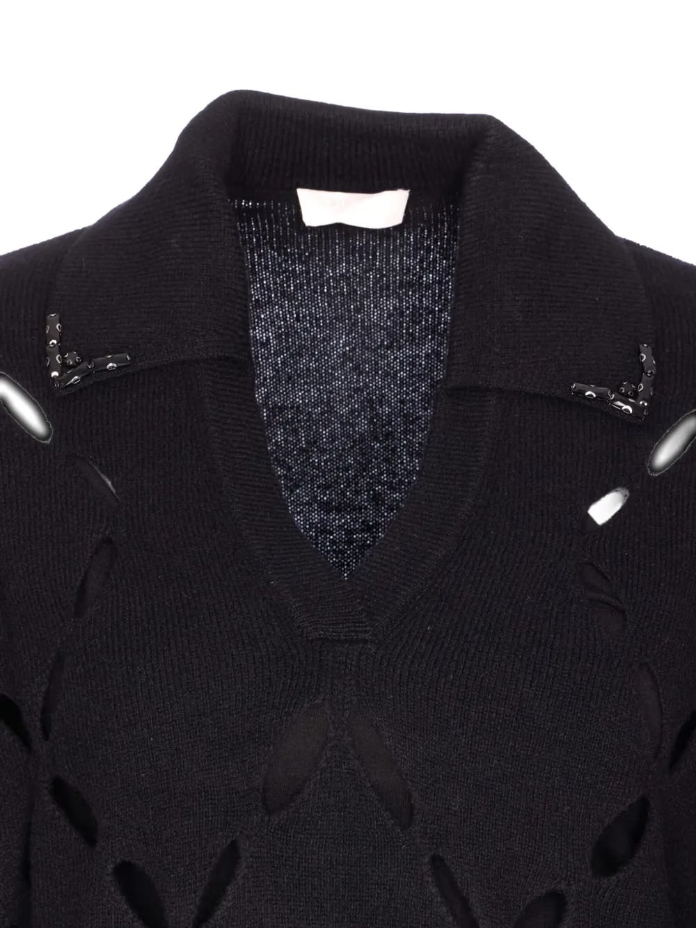 cut-out v-neck sweater