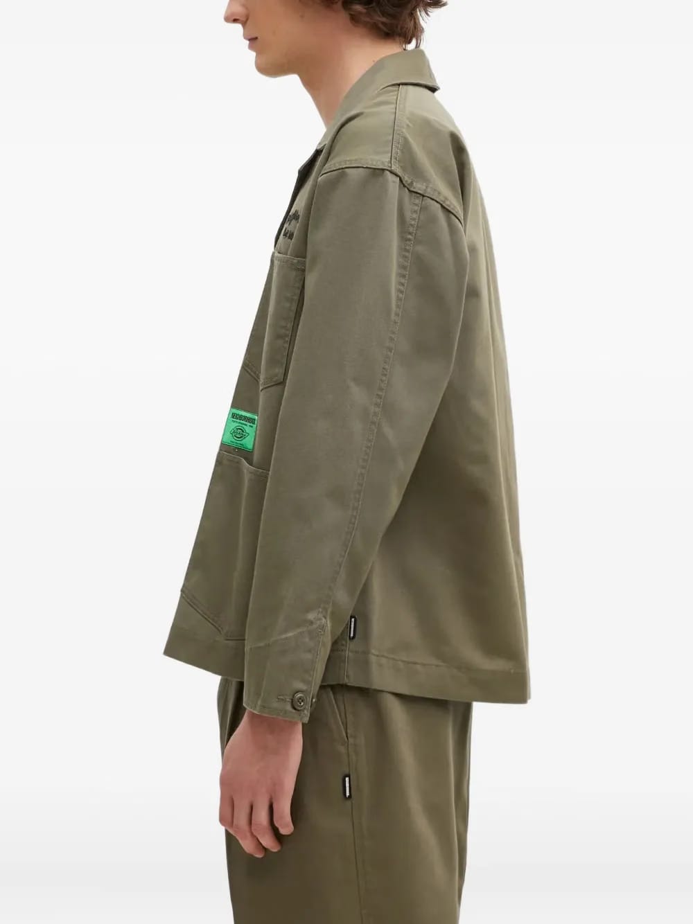 embroidered-logo patch-pocket jacket