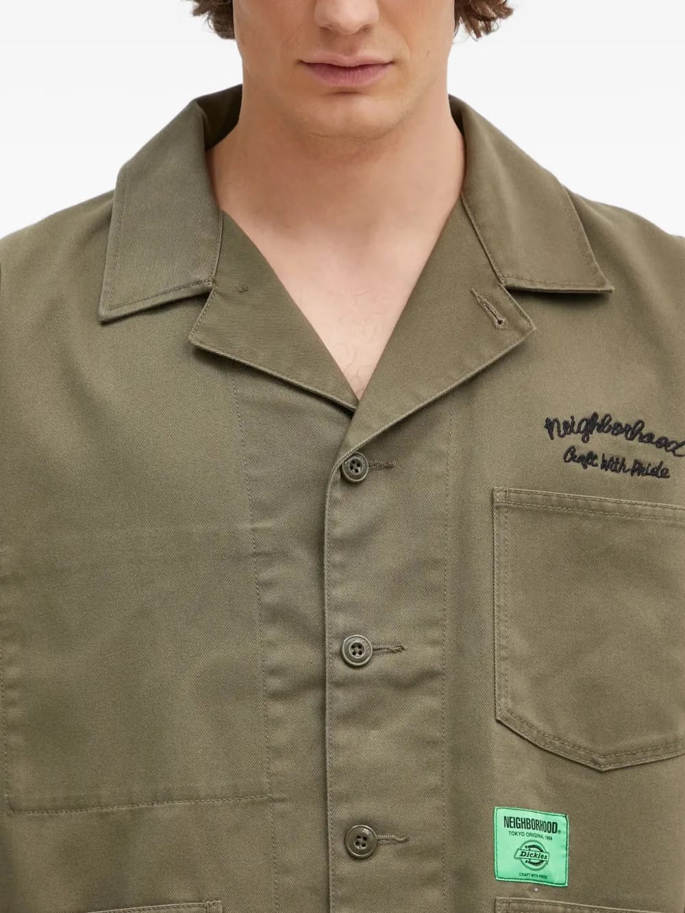 embroidered-logo patch-pocket jacket