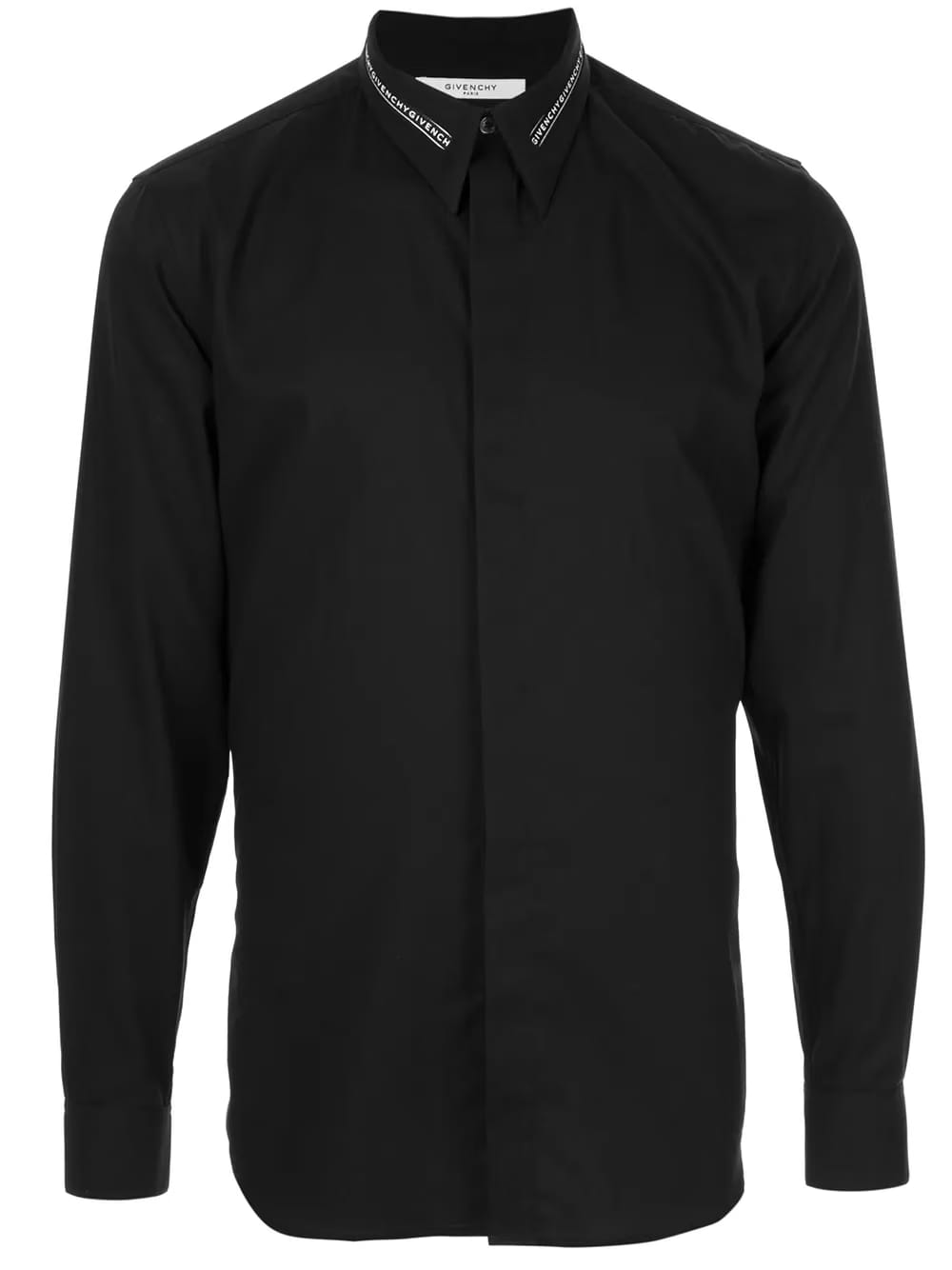 logo collar slim-fit shirt