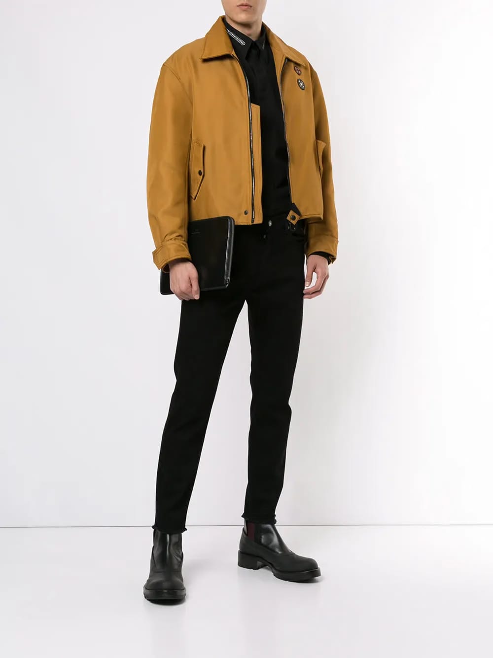 logo collar slim-fit shirt