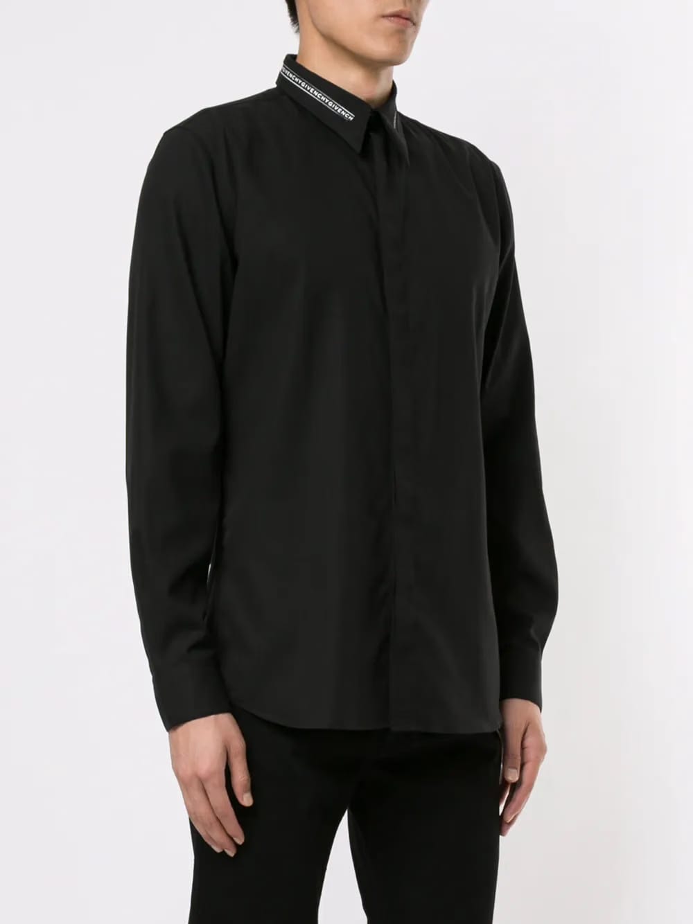 logo collar slim-fit shirt