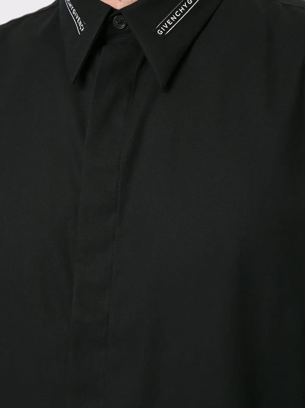 logo collar slim-fit shirt