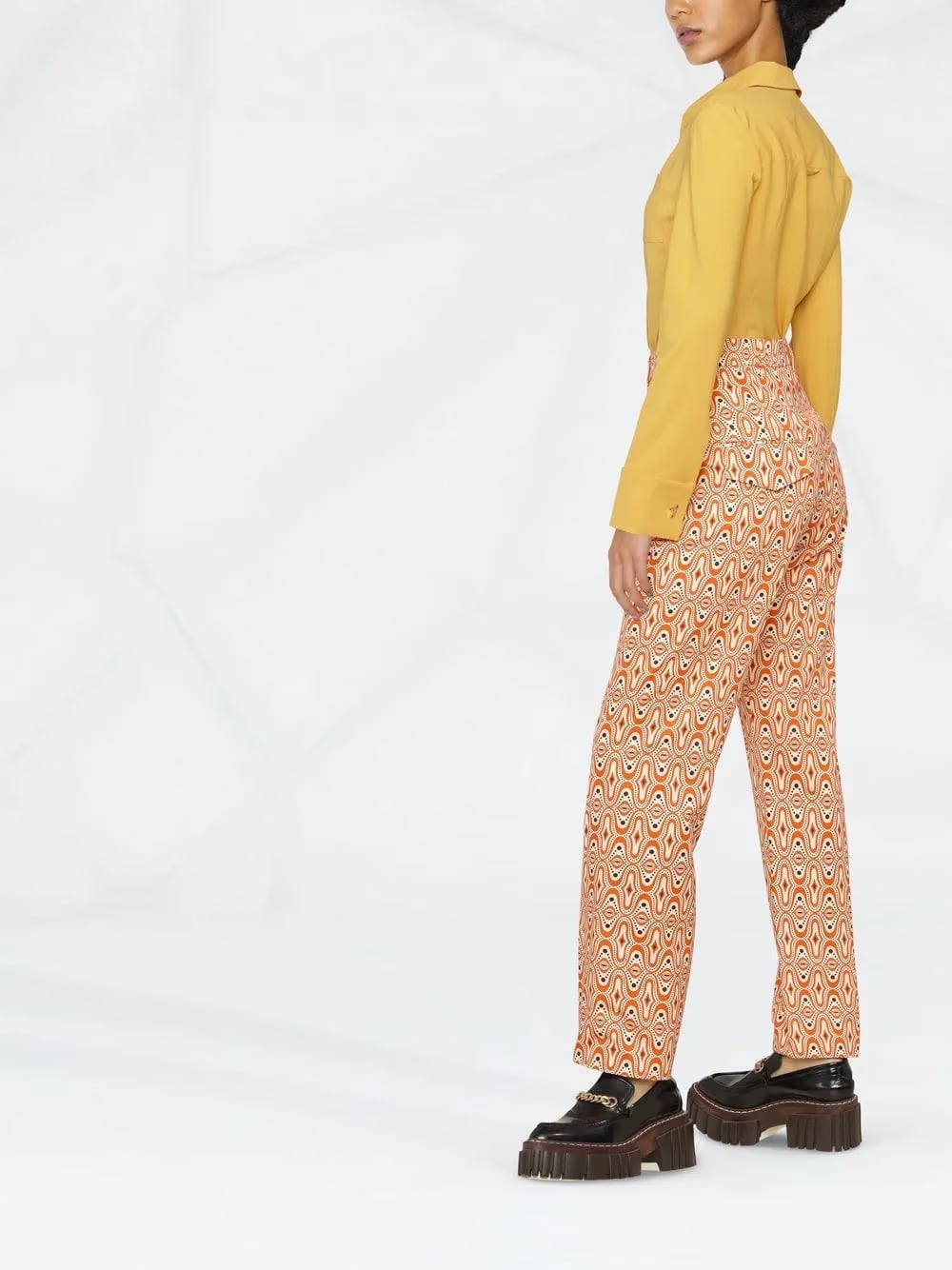abstract-print trousers