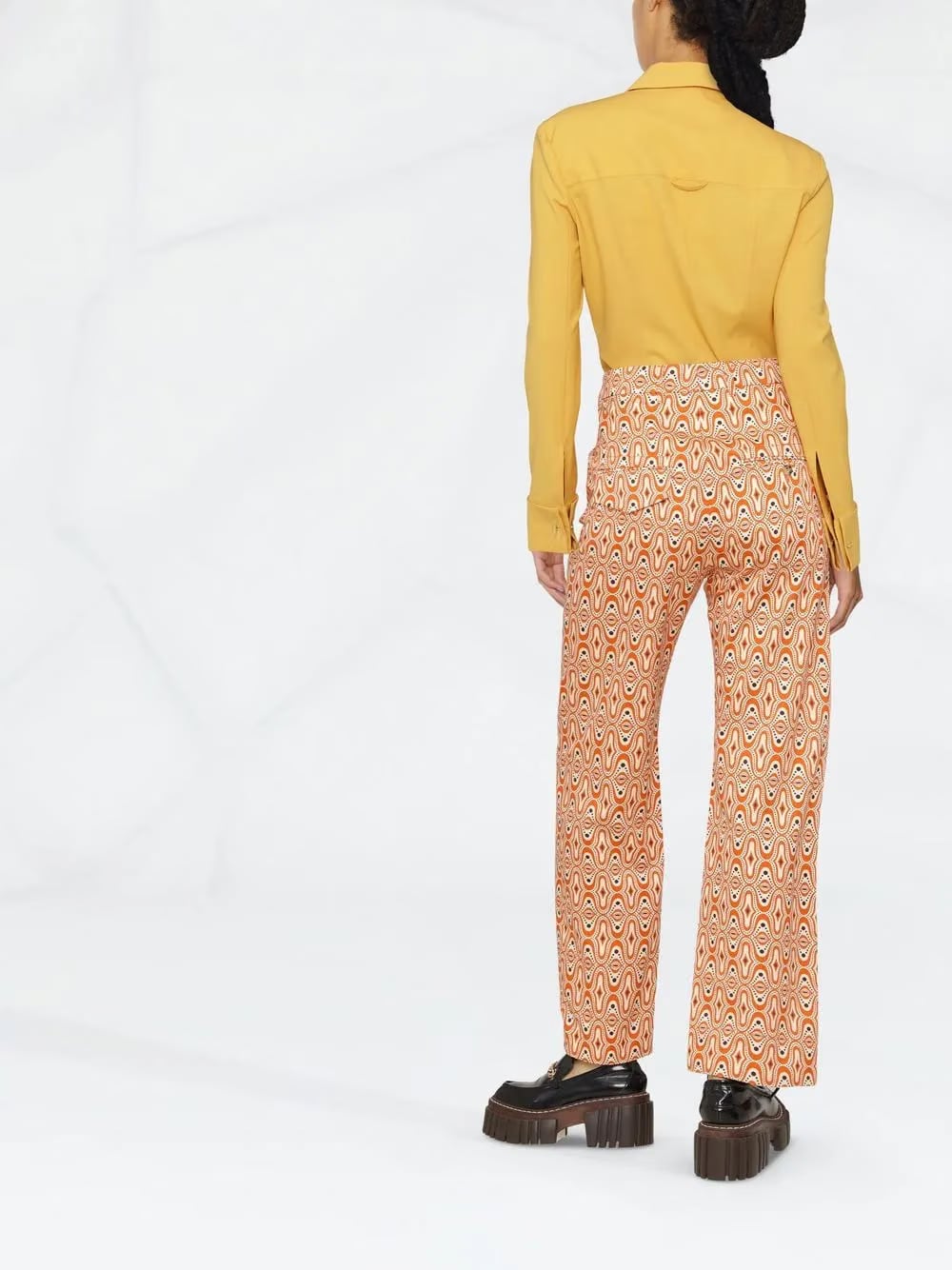abstract-print trousers