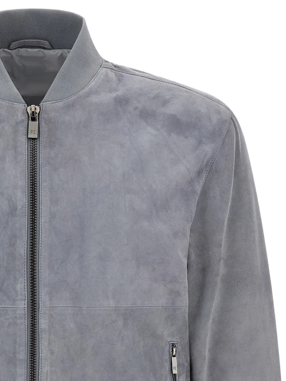 zip-up suede jacket