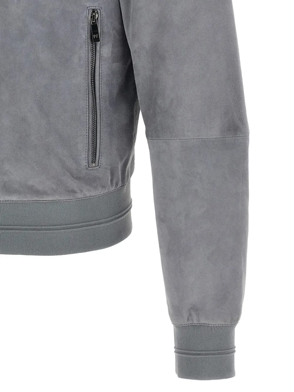zip-up suede jacket