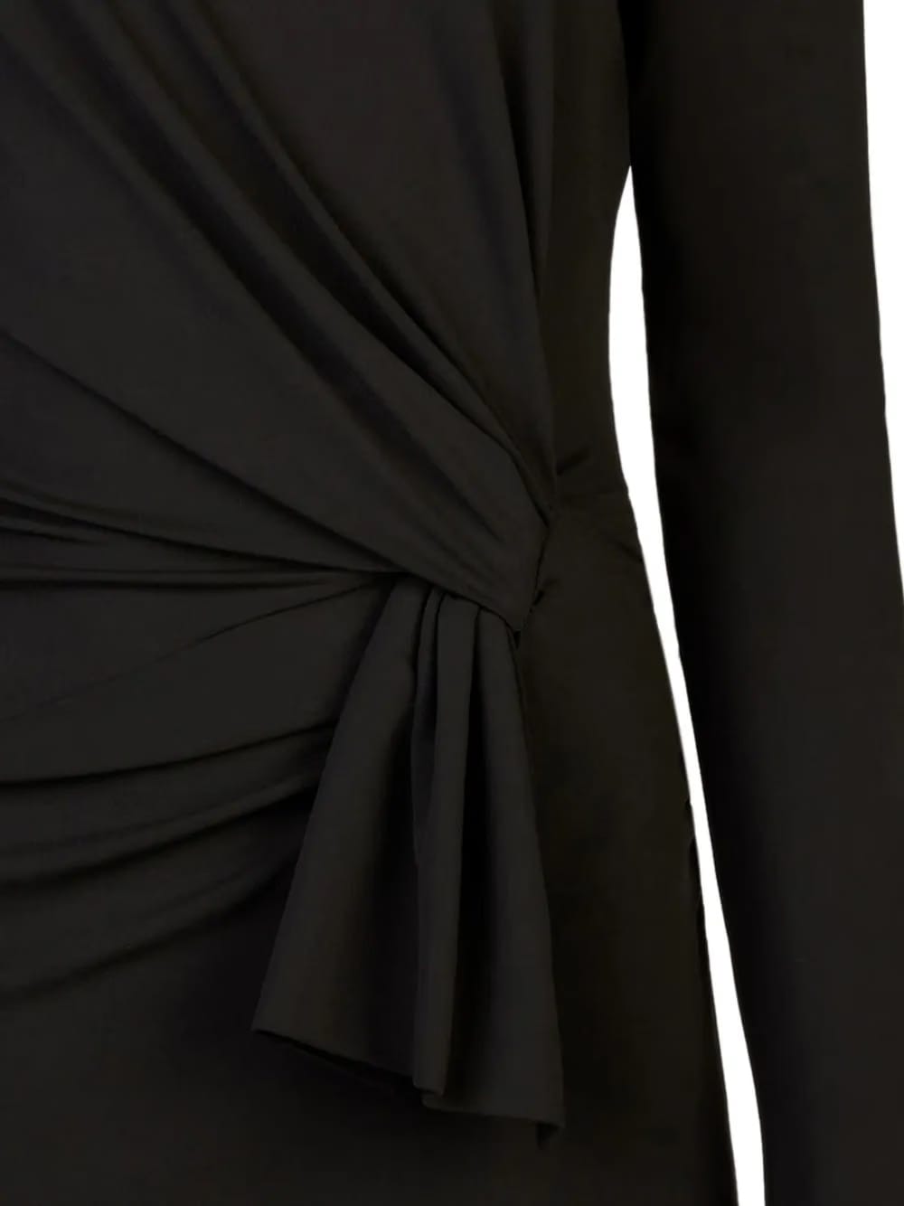 long-sleeve draped wrap top