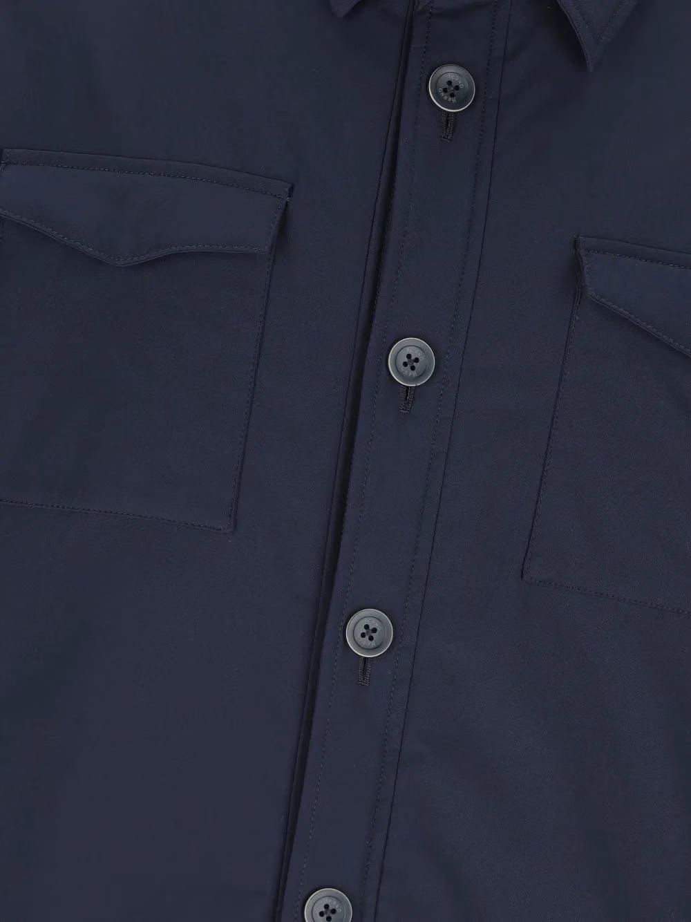 flap-pocket buttoned overshirt