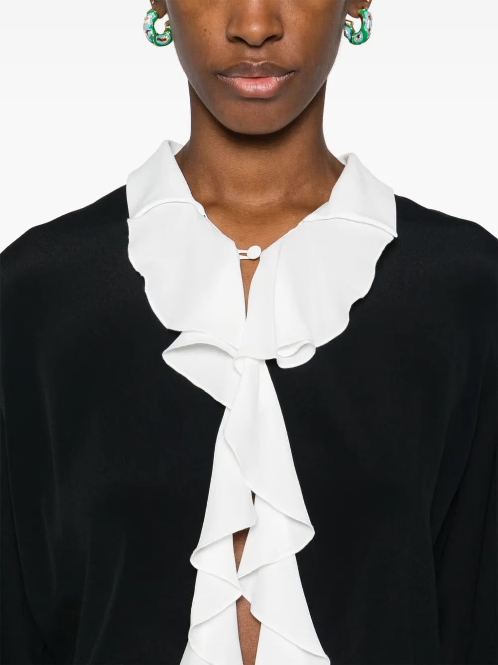 ruffled crepe blouse