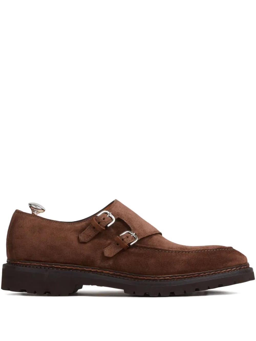 double buckle suede boots