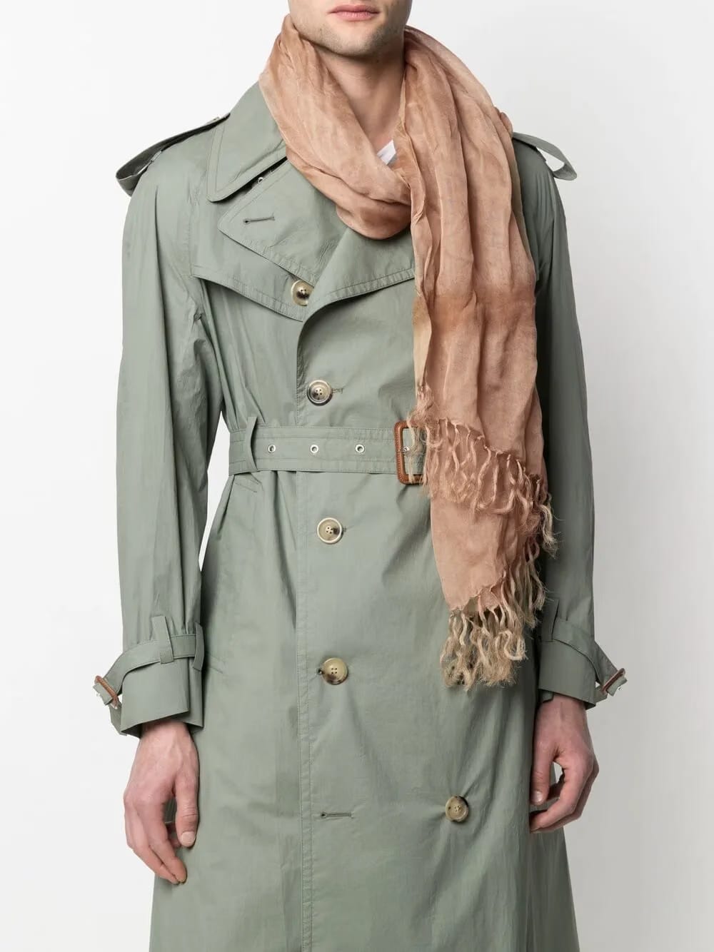2000s fringed silk scarf