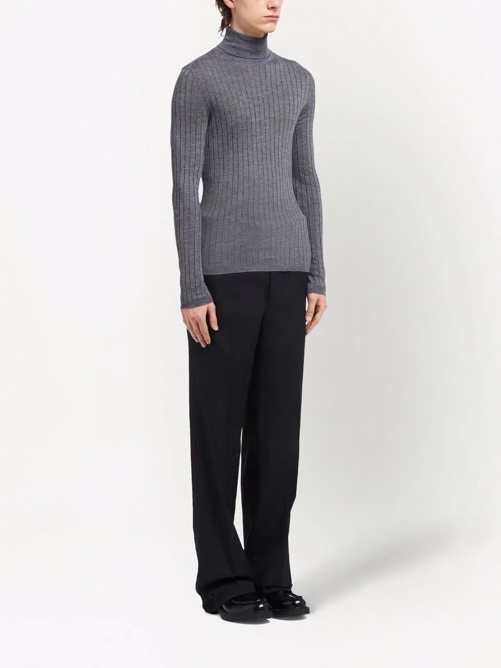 ribbed roll-neck jumper