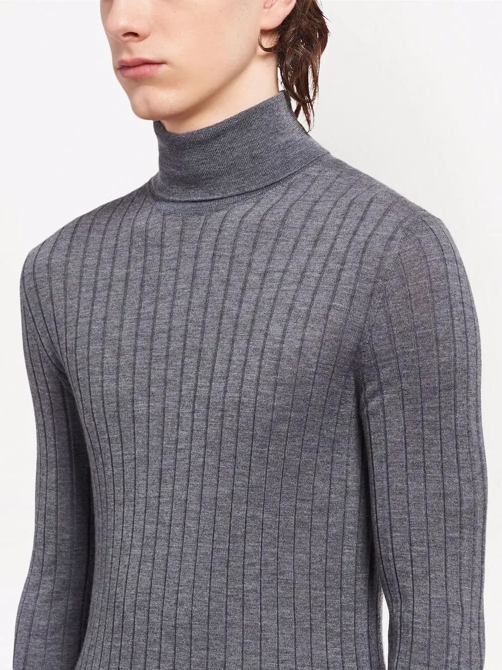 ribbed roll-neck jumper