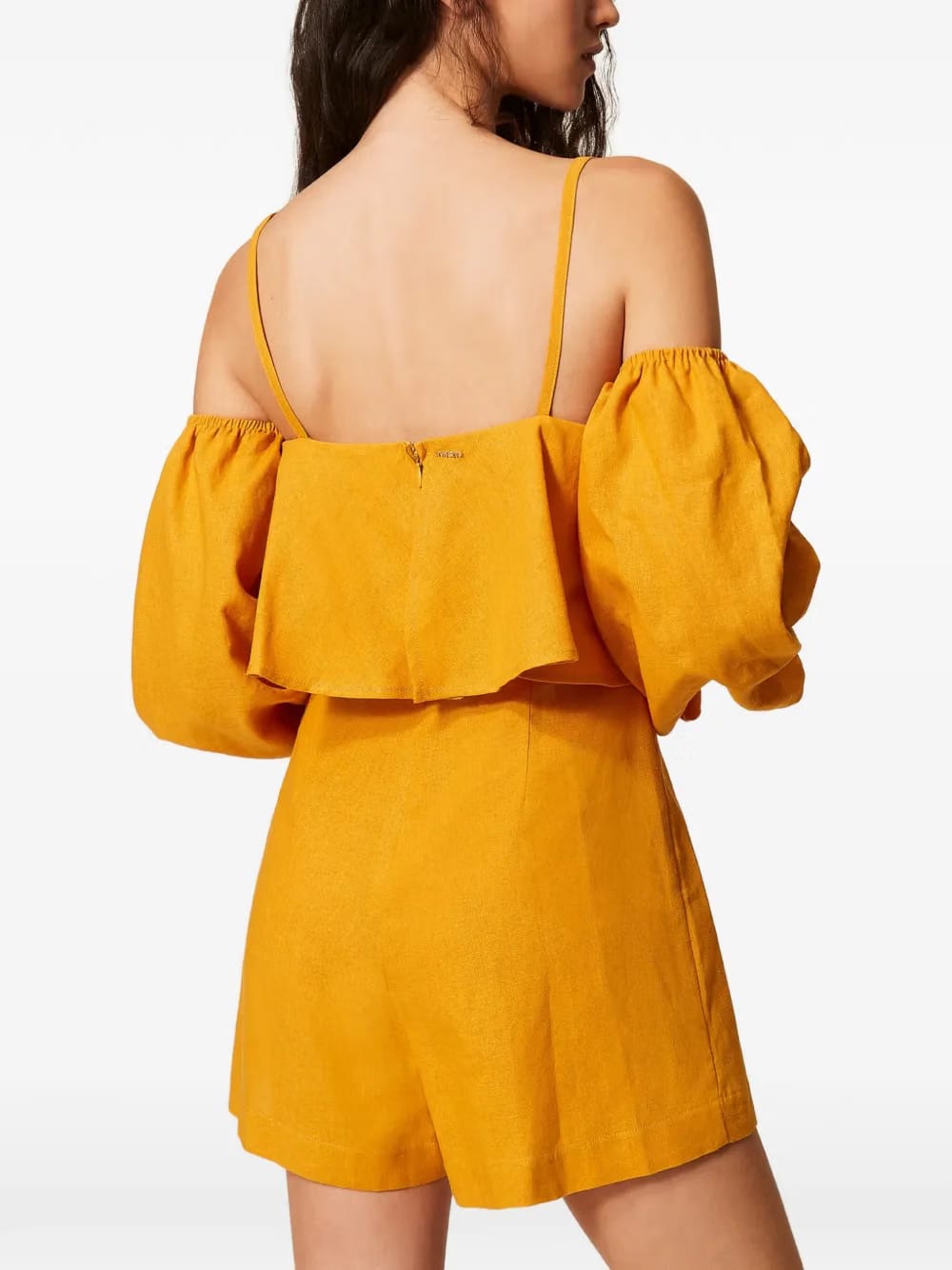 lace-trim ruffled jumpsuit