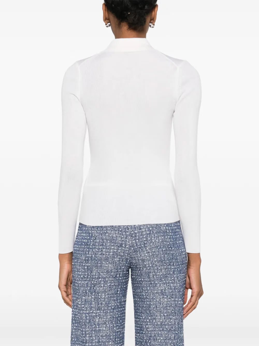 buttoned collared sweatshirt