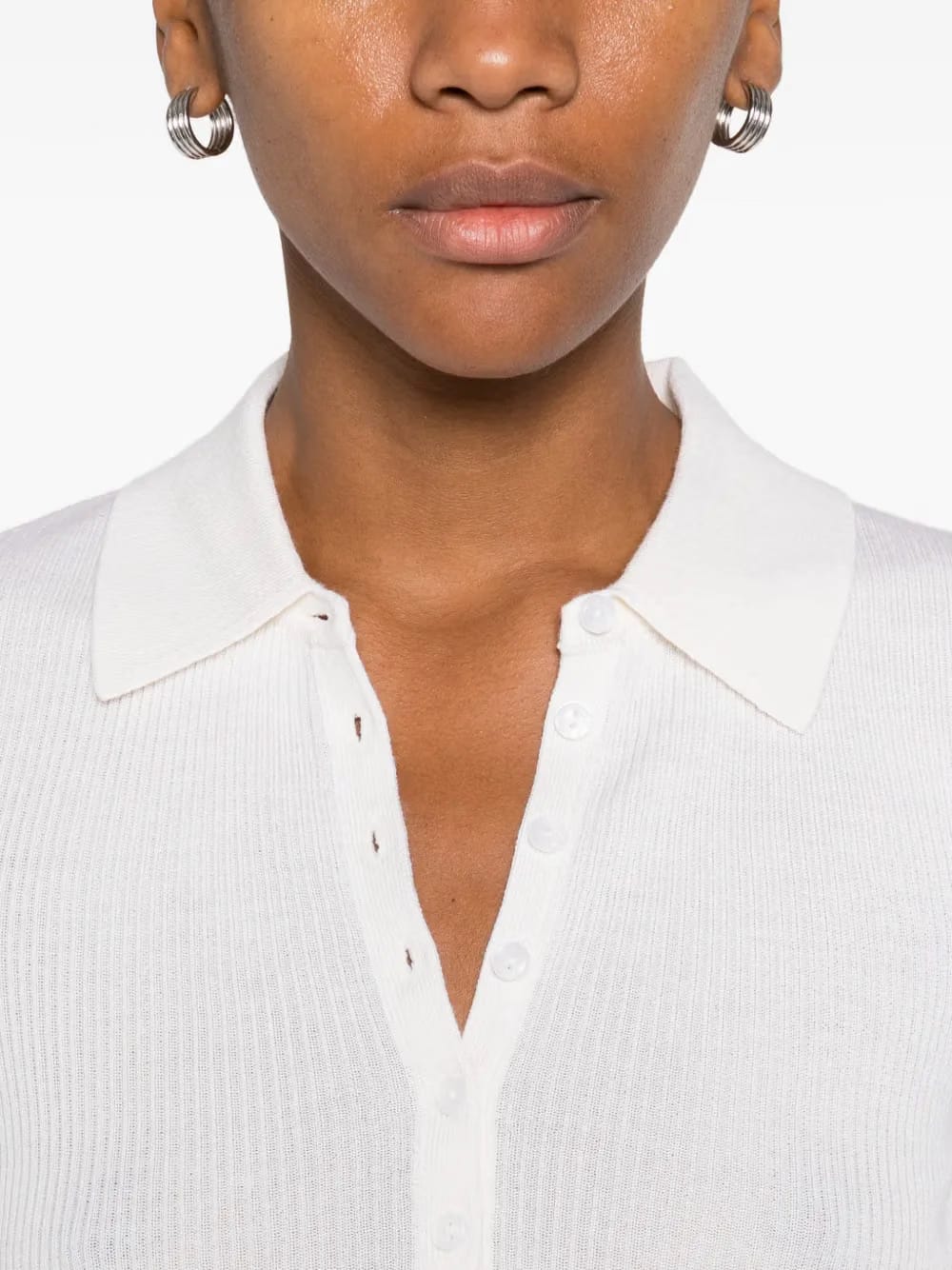 buttoned collared sweatshirt