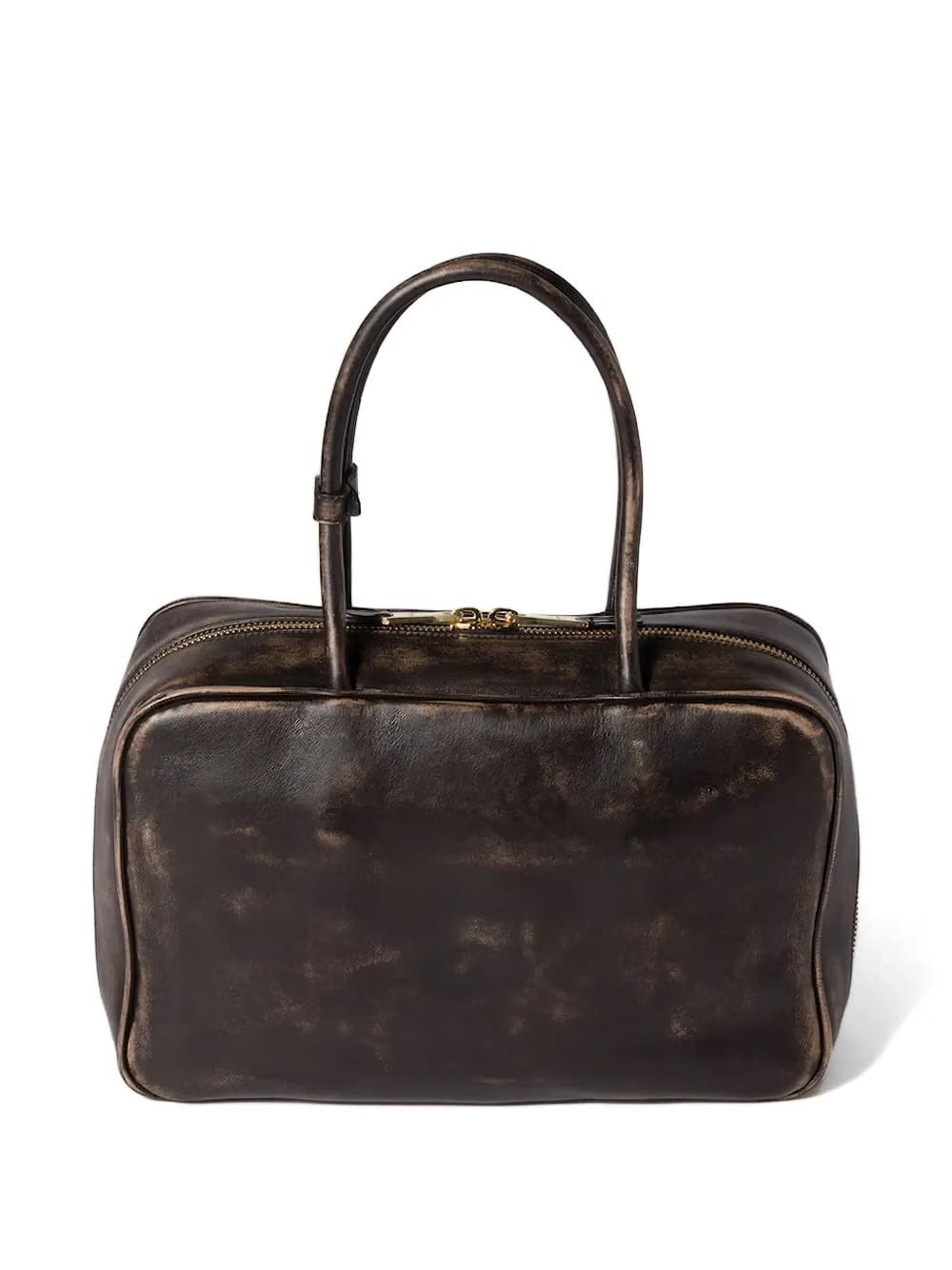 Beau logo-embossed zip-top tote bag