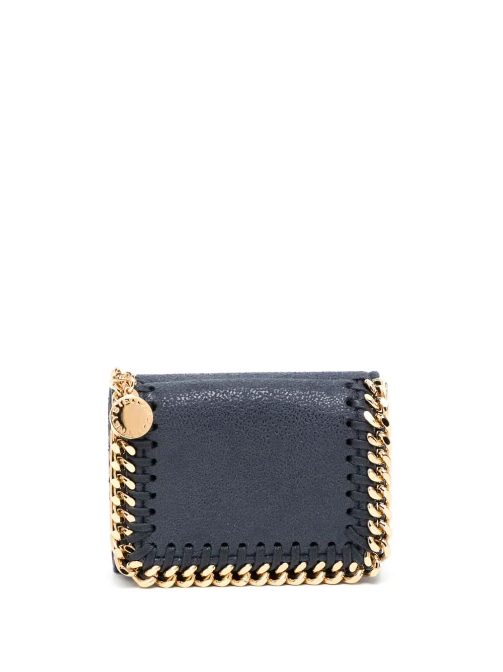 chain-link detailing leather wallet