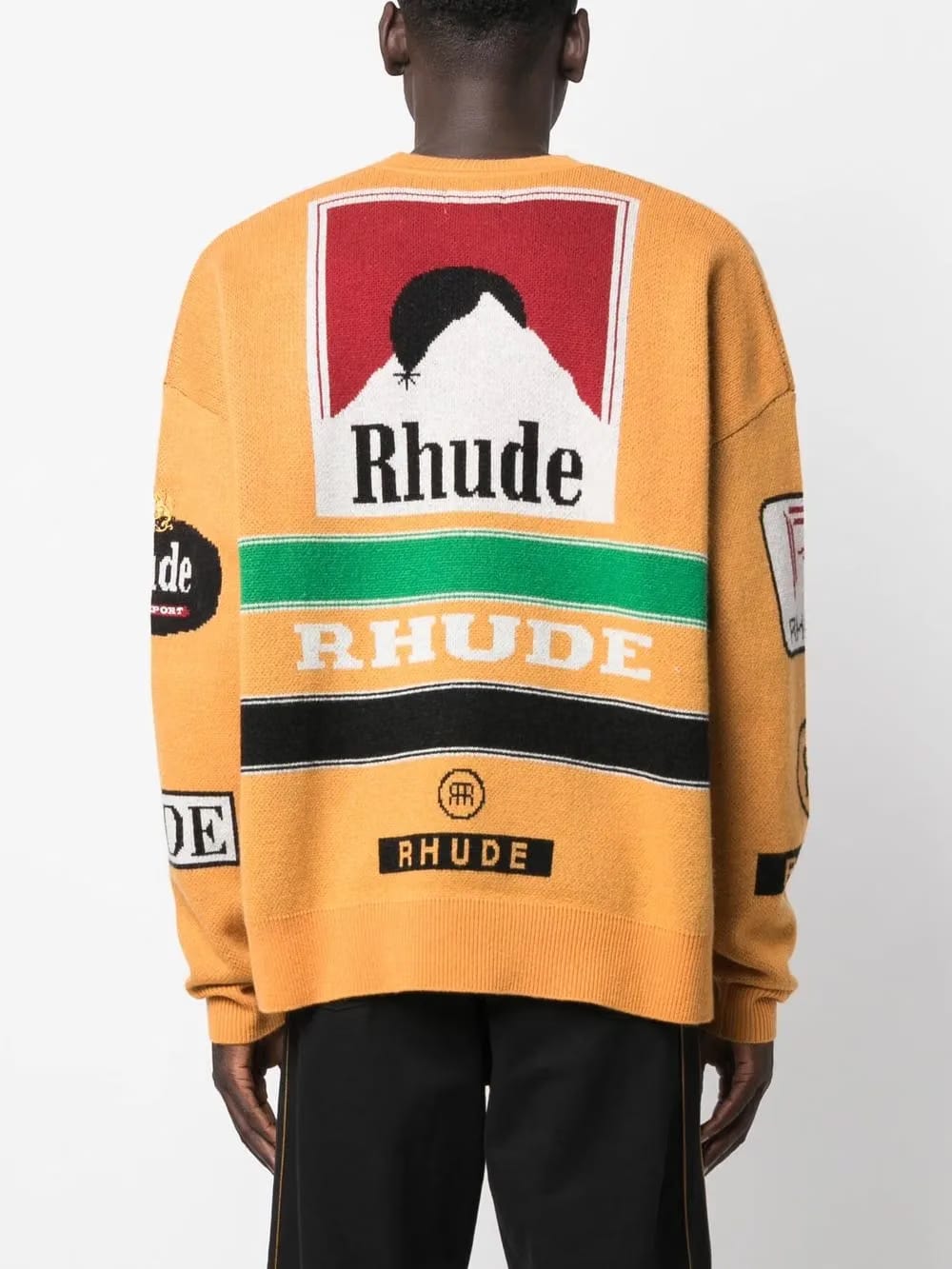 intarsia-knit crew neck jumper