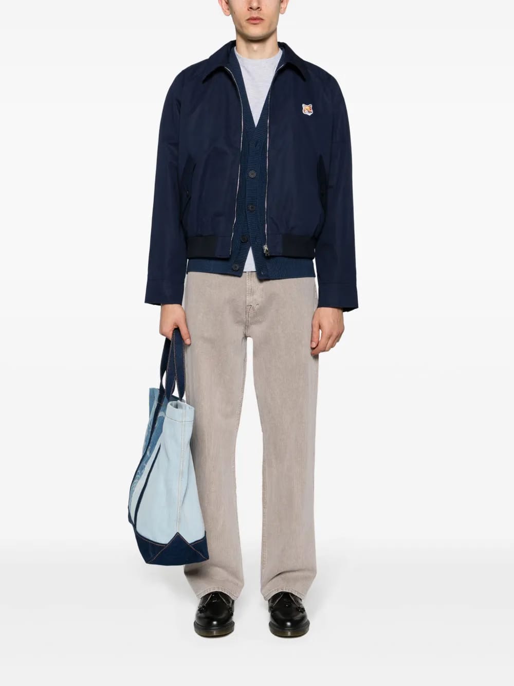 fox head-patch V-neck cardigan