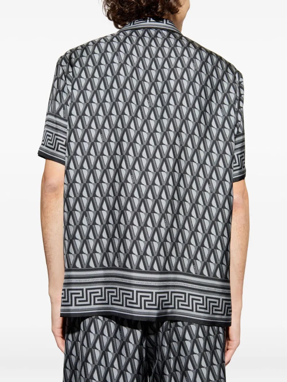 Grecca-trim silk shirt