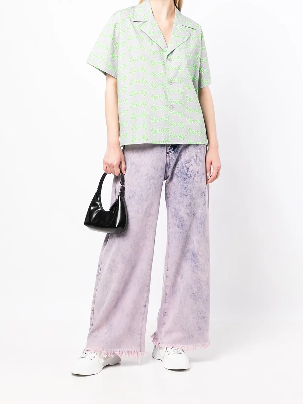 slogan-print short-sleeved shirt