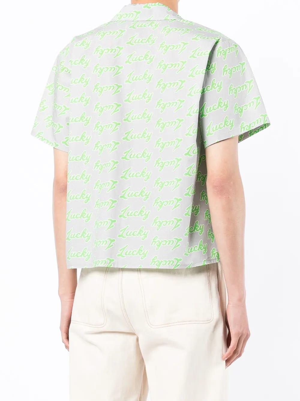 slogan-print short-sleeved shirt
