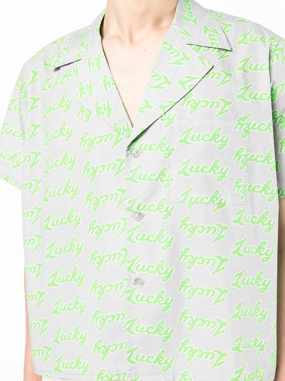 slogan-print short-sleeved shirt