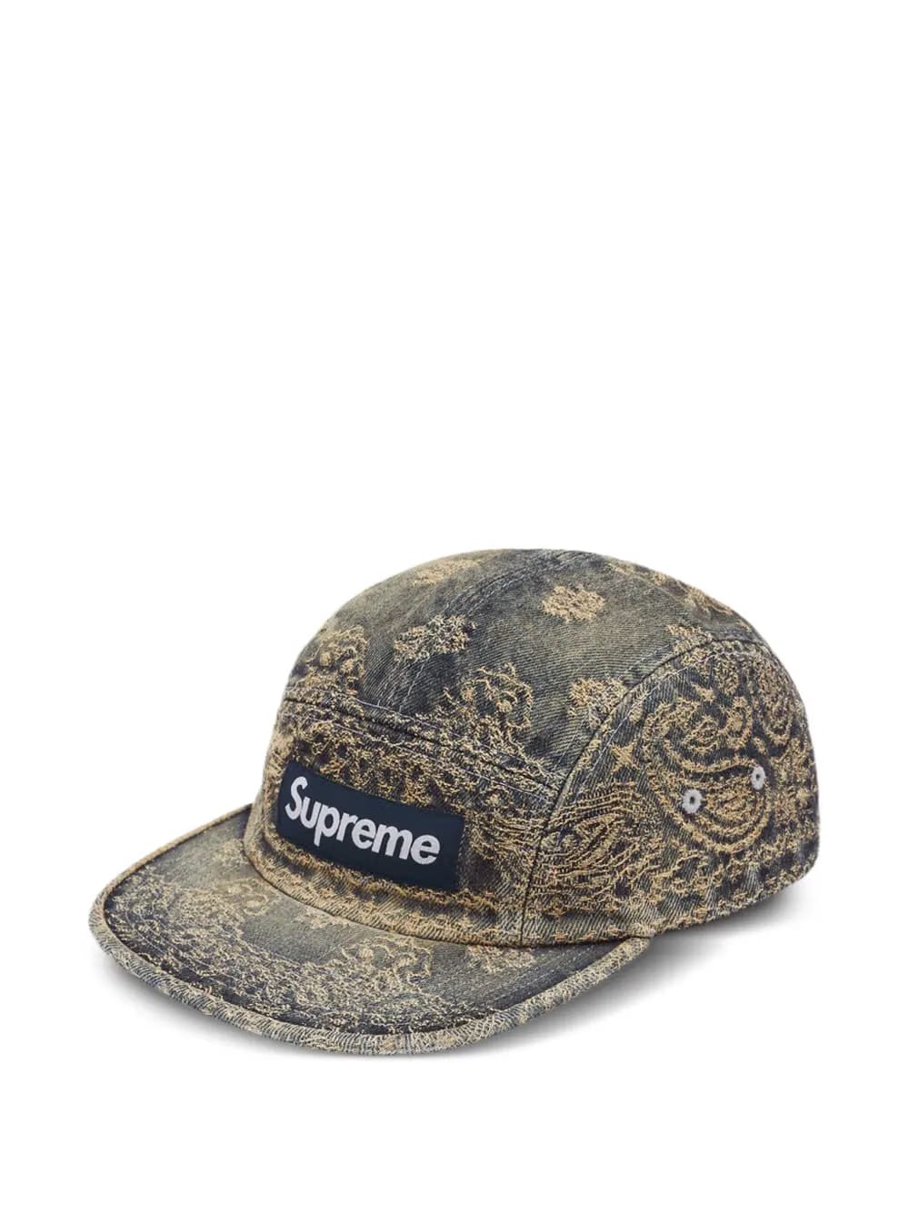 bandana-jacquard denim cap