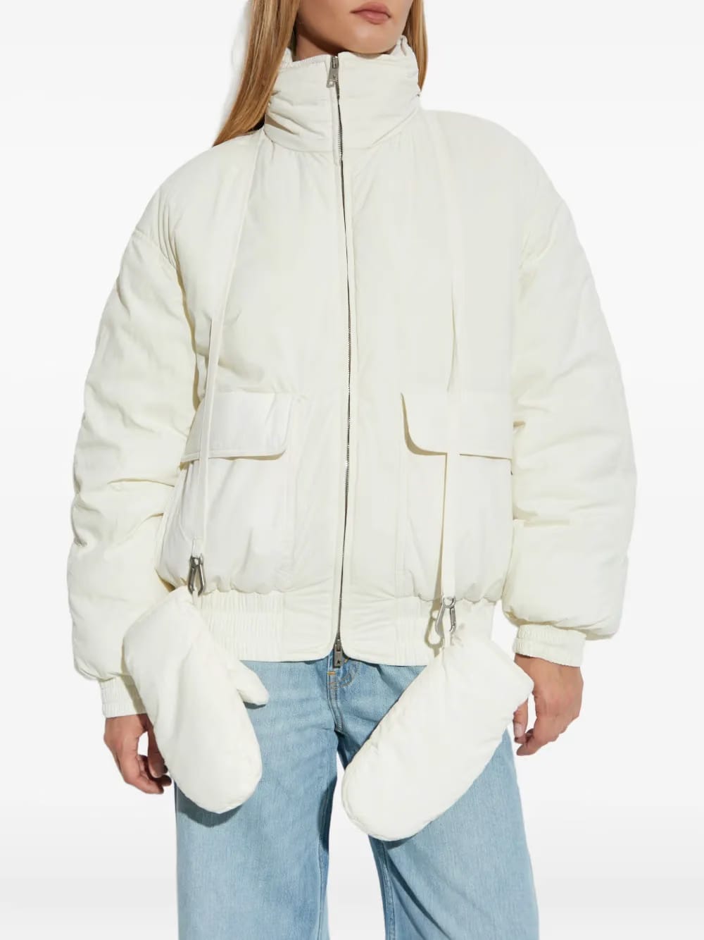 flap-pockets puffer jacket