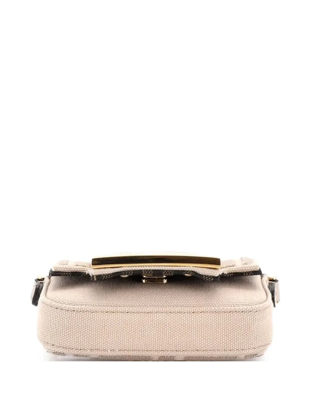 Chain Baguette Charm Bag Zucca Canvas Nano crossbody bag