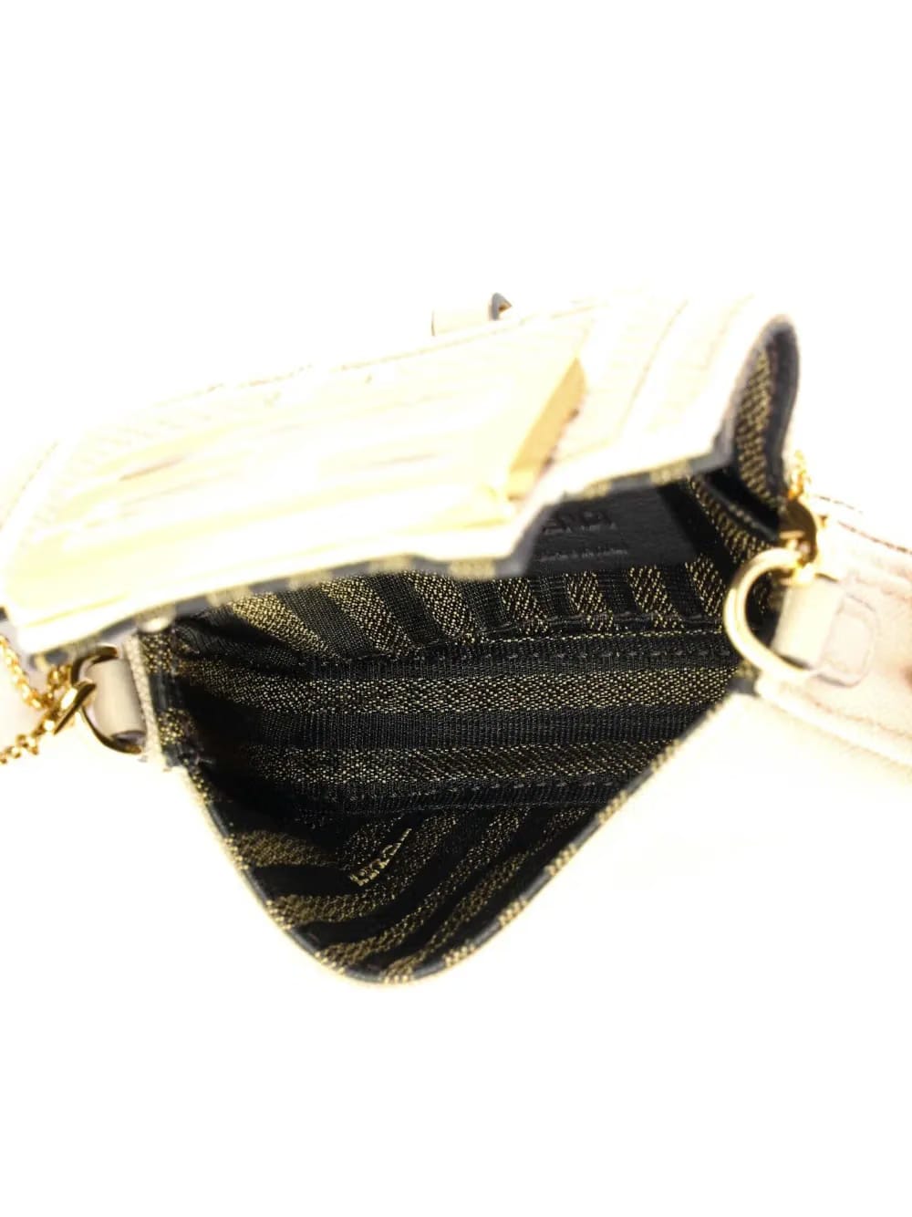 Chain Baguette Charm Bag Zucca Canvas Nano crossbody bag